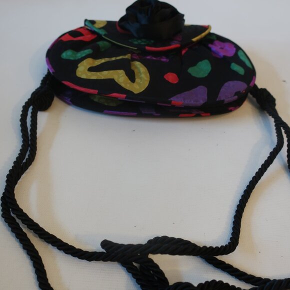 Womens O'dea Black Multicolor Design Clutch Shoulder Handbag * - Picture 5 of 7